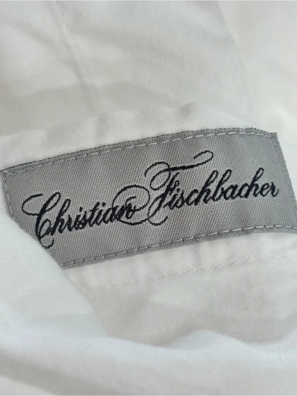 CHRISTIAN FISCHBACHER White Textured Tonal Dot Egyptian Cotton Duvet Cover Queen